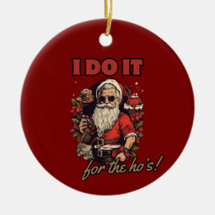 Ornamento De Cerâmica faço isso pelo humor de natal engraçado, papais no