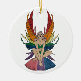 Ornamento De Cerâmica Fada Bissexual