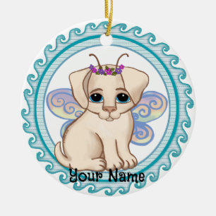 Ornamento De Cerâmica Fada Cachorrinho