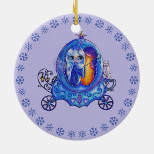 Ornamento De Cerâmica Fada de Carruagem de inverno Urso Polar Bonito Gra