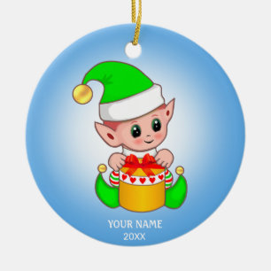 Ornamento De Cerâmica Fada de Natal fofa e seu texto