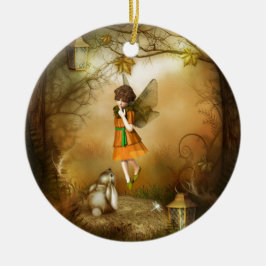Ornamento De Cerâmica Fada de outono