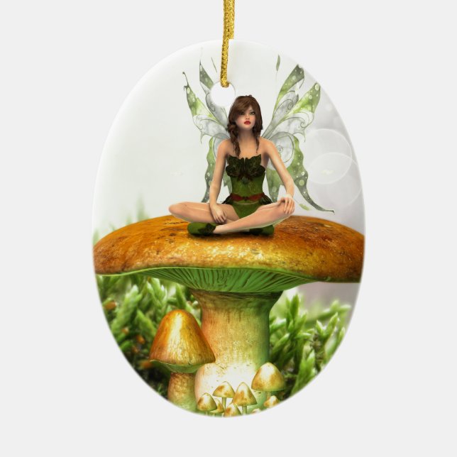 Ornamento De Cerâmica Fada De Toadstool (Frente)