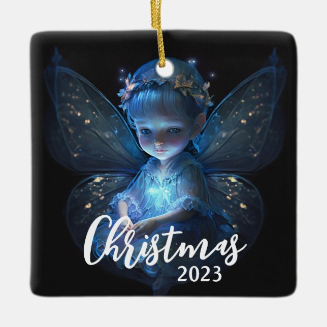Ornamento De Cerâmica Fada do Natal (Frente)
