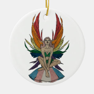 Ornamento De Cerâmica Fada Transgênero