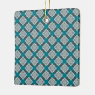 Ornamento De Cerâmica Fade Circle Grid de Kenneth Yoncich