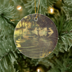 Ornamento De Cerâmica Fairies Whirl por Arthur Black, Vintage Fairy Danc