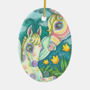 Ornamento De Cerâmica FAIRY 2021 DO CAVALO DO PRIMAVERA DE páscoa DO BEB