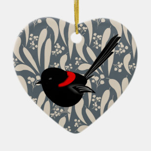 Ornamento De Cerâmica Fairy Wrens