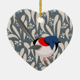 Ornamento De Cerâmica Fairy Wrens