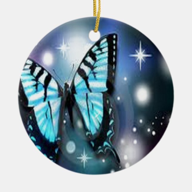 Ornamento De Cerâmica faísca-borboleta (Frente)