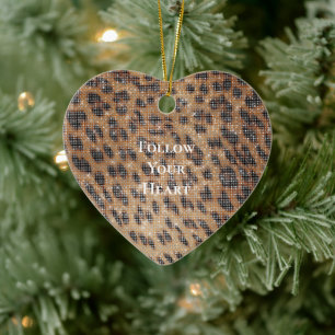 Ornamento De Cerâmica Faísca de Impressão de Animais Castanhos Leopardo