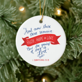 Ornamento De Cerâmica Faith Hope e Love 2