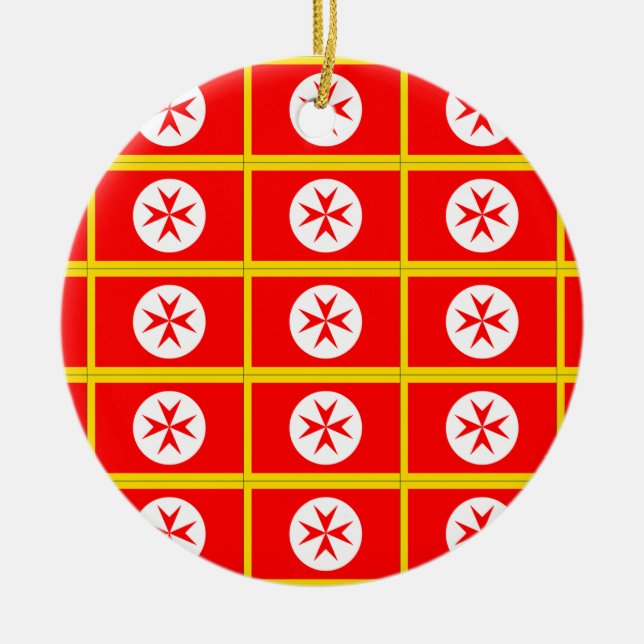 Ornamento De Cerâmica Faixa da Toscana Medici Marinho (Frente)