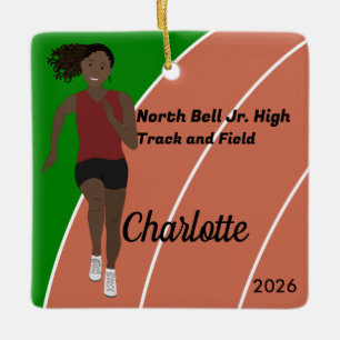 Ornamento De Cerâmica Faixa de Cabelos Negros e Garota de Campo em Preto