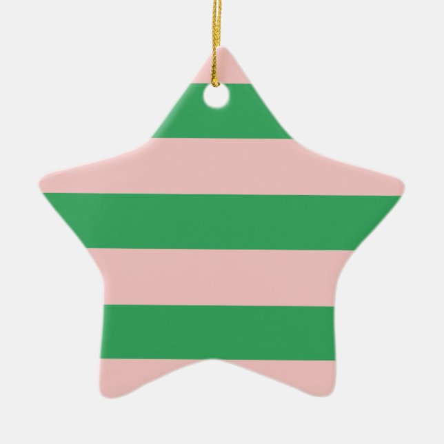 Ornamento De Cerâmica Faixa Horizontal Rosa e Verde | Quaisquer dimensõe (Frente)