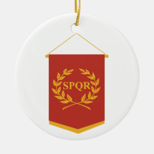 Ornamento De Cerâmica Faixa SPQR