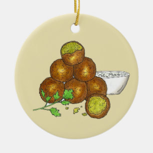 Ornamento De Cerâmica Falafel Balls Galinhas do Oriente Médio Egípcio