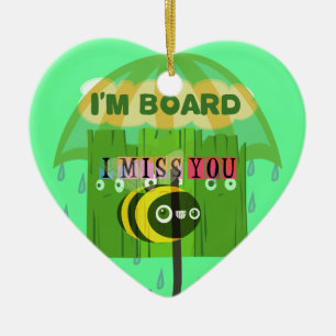 Ornamento De Cerâmica Falando muito, sinto sua falta