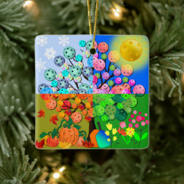 Ornamento De Cerâmica Fall de inverno com Primavera de Verão da Estação 