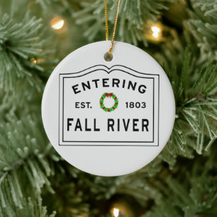 Ornamento De Cerâmica Fall River, MÃE Foliday Wreath Cerâmica Ornament