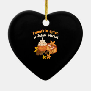 Ornamento De Cerâmica Fall Season Pumpkin Spice E Jesus C