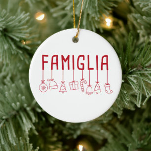 Ornamento De Cerâmica Famiglia Italiana - Natal da Família Correspondent