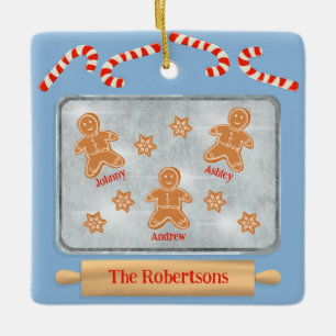 Ornamento De Cerâmica Família de Biscoitos Gingercake de três