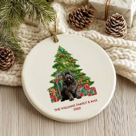 Ornamento De Cerâmica Família de Cães Newfoundland Natal