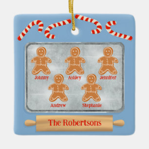 Ornamento De Cerâmica Família de Cookies Gingercake de cinco