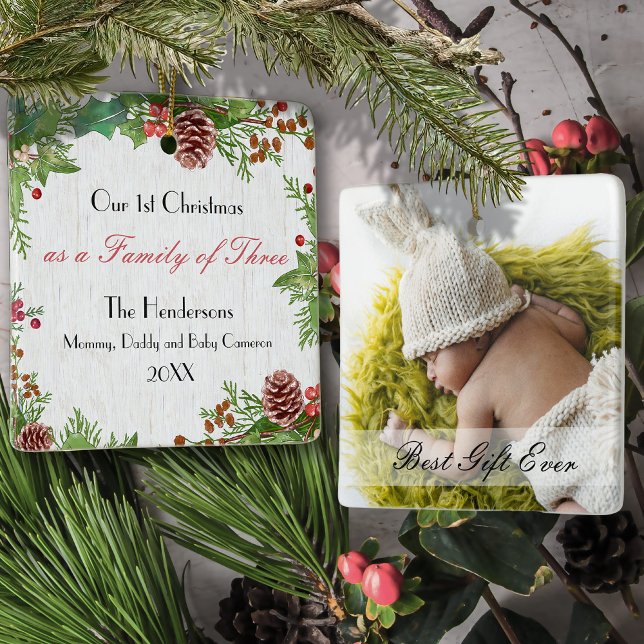 Ornamento De Cerâmica Família de Fotos Personalizadas Russas de 31ruas d (Criador carregado)