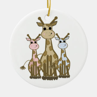 Ornamento De Cerâmica Família de Girafas de Desenho Animado Fofa