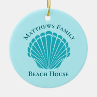 Família de Monogramas Aqua Seashell da Casa de Pra