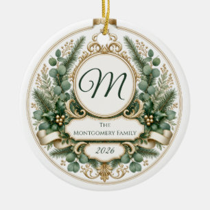 Ornamento De Cerâmica Família de Verduras Florais Personalizadas