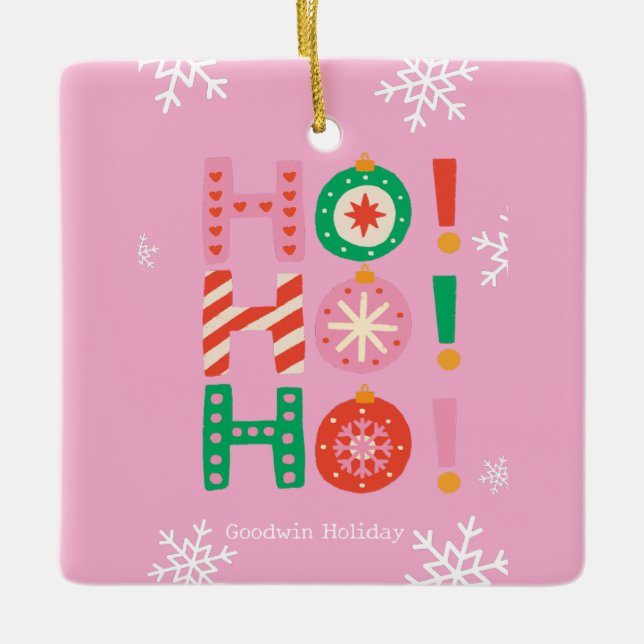 Ornamento De Cerâmica Família Holiday (Frente)