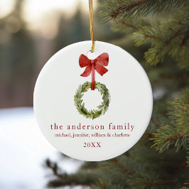 Ornamento De Cerâmica Família Keepsasaarnatalino Arco Vermelho Verde