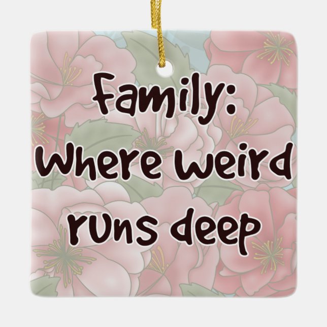 Ornamento De Cerâmica Família: Onde O Estranho É Profundo (Frente)