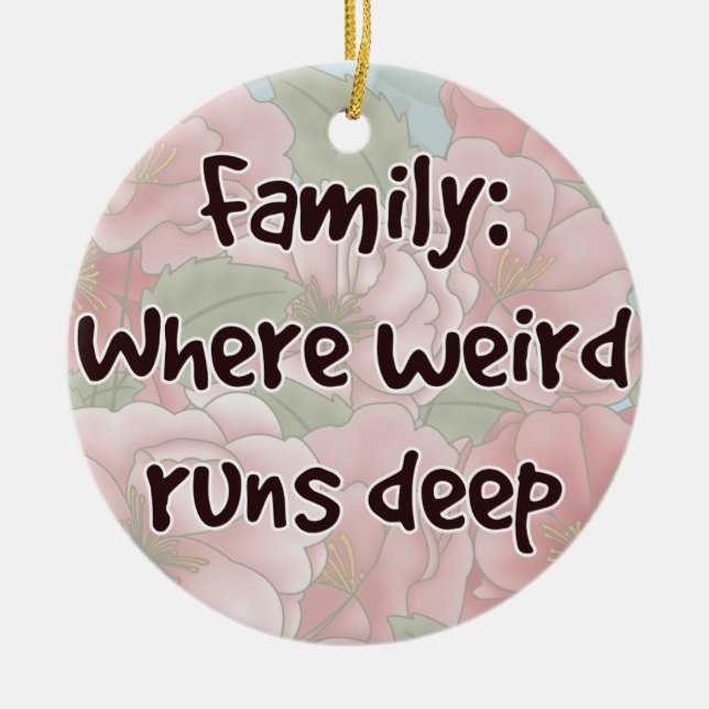 Ornamento De Cerâmica Família: Onde O Estranho É Profundo (Frente)