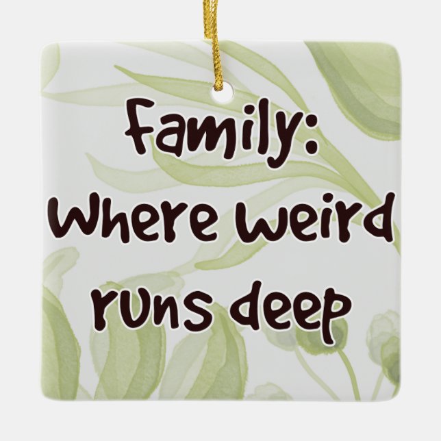 Ornamento De Cerâmica Família: Onde O Estranho É Profundo (Frente)