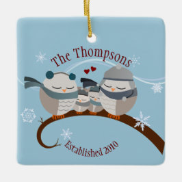 Ornamento De Cerâmica Família Owl de Quatro Guardas Ornados