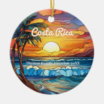 Família Personalizada Costa Rica Trip Faux Vidro A