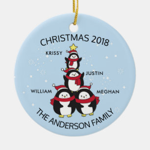 Ornamento De Cerâmica Família personalizada divertimento de um Natal de