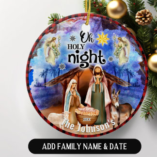 Ornamento De Cerâmica Família Personalizada Natal Natividade