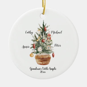 Ornamento De Cerâmica Família Personalizada Netos Árvore de Natal C