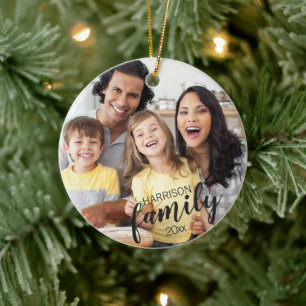 Ornamento De Cerâmica FAMÍLIA Personalizada (texto escuro) 2- Fábrica 