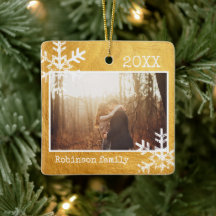 Família Rustic Snowflake Dourada