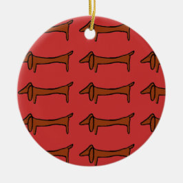Ornamento De Cerâmica Famoso Abstrato Dachshund