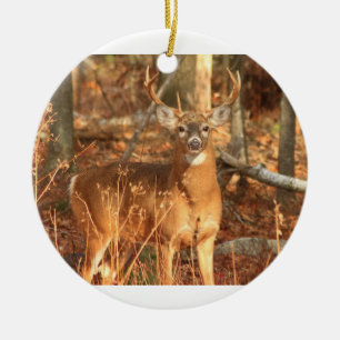 Ornamento De Cerâmica Fanfarrão dos cervos de Whitetail
