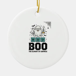 Ornamento De Cerâmica Fantasma de Halloween Ciência Divertida Vintage_1