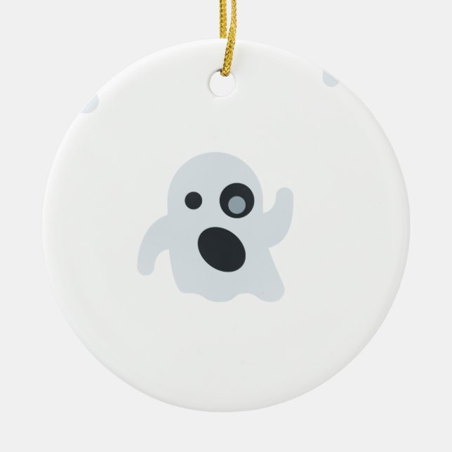 Ornamento De Cerâmica fantasma emoji (Frente)